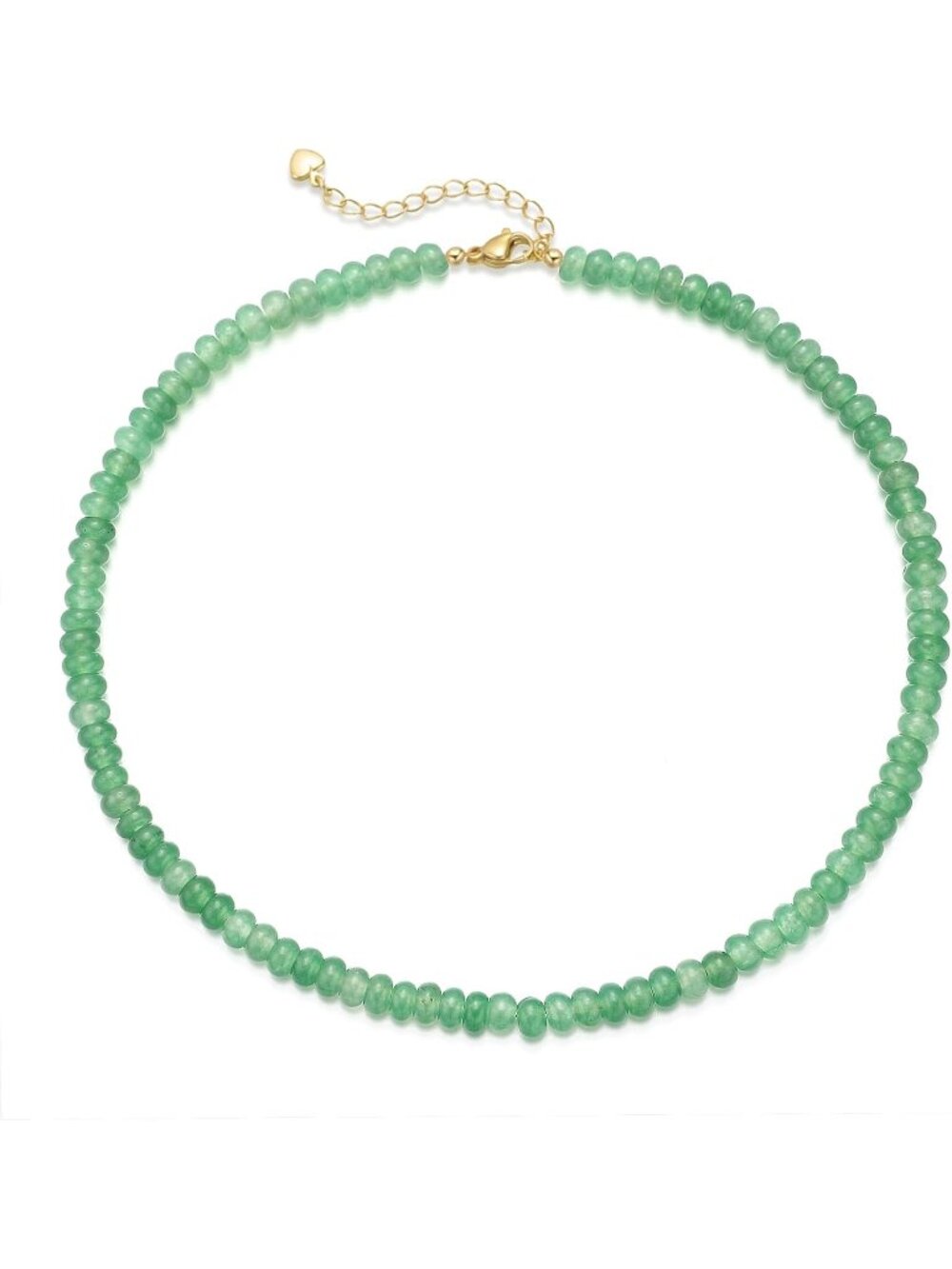 Women's Light Green Beaded Gold Choker Necklace Boho Summer Beach Jewelry